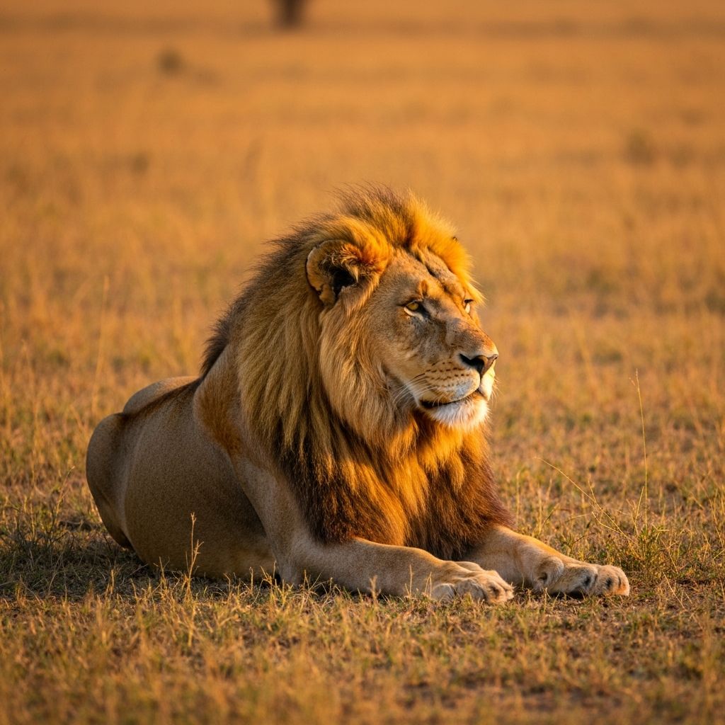 Majestic African lion